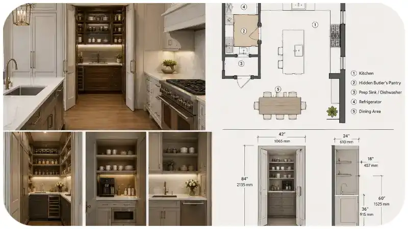 Luxury Hidden Butler's Pantry Floor Plans